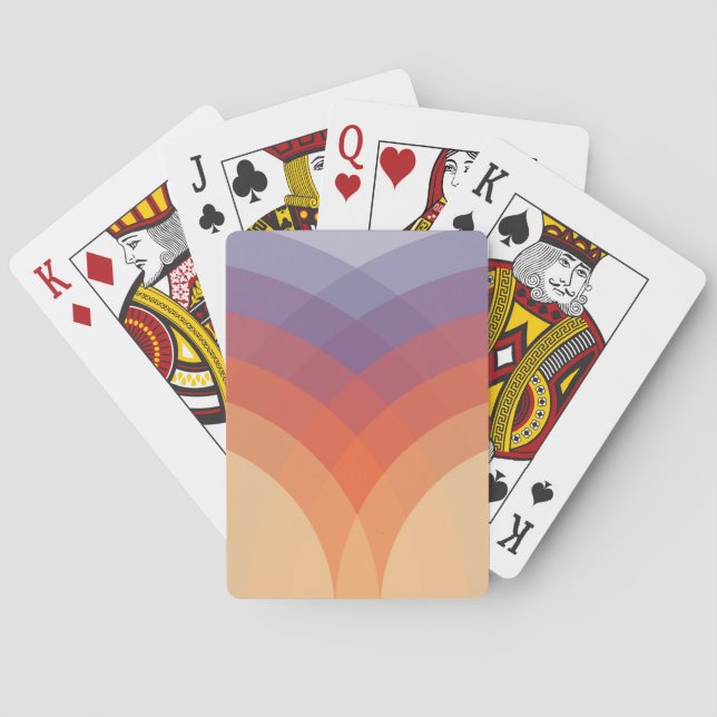 Purple, orange and blue colourful pastel arches playing cards (Back)