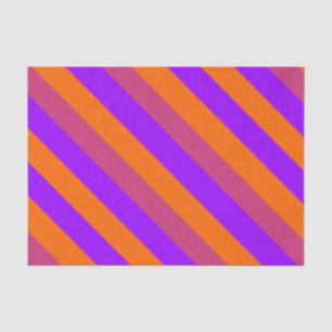Purple, Orange and Pink  Diagonal Stripes Tissue Paper