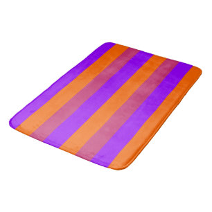 Purple, Orange and Pink  Stripes Bath Mat