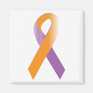 Purple & Orange Awareness Ribbon Magnet