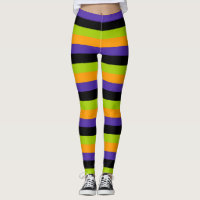 Purple Orange Black Green Witchy Stripes Halloween