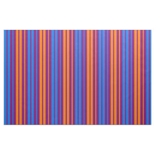Purple Orange Blue Vertical Stripes Design Fabric