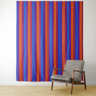 Purple Orange Blue Vertical Stripes Design Tapestry