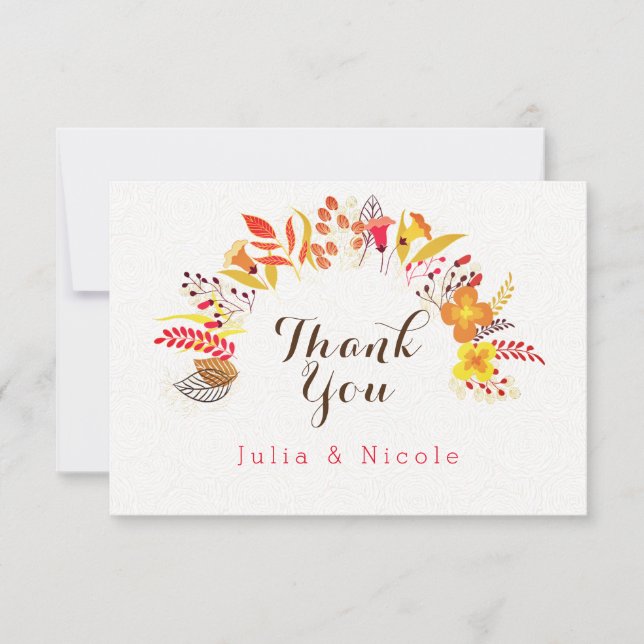 Purple Orange Boho Wildflower Foliage Wedding (Front)