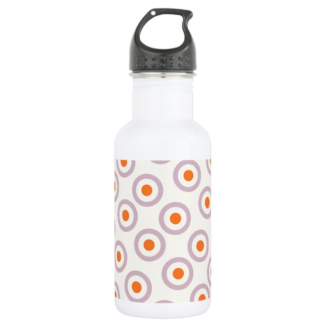 Purple & Orange Circle Dot Retro Design 532 Ml Water Bottle (Front)