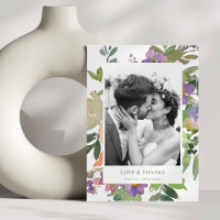 Purple Orange Floral Wedding Custom Message Photo