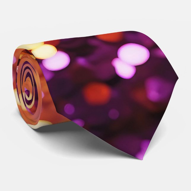 Purple Orange Gold Glitter Tie (Rolled)