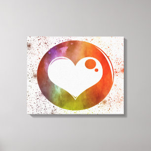 Purple, Orange & Green Abstract Watercolor Artwork Canvas Print