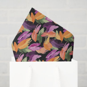 Purple Orange Green Yellow Abstract Birthday Tissue Paper