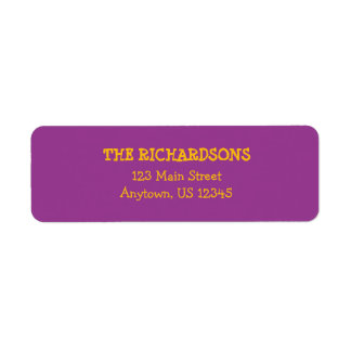Purple Orange Halloween Return Address Labels