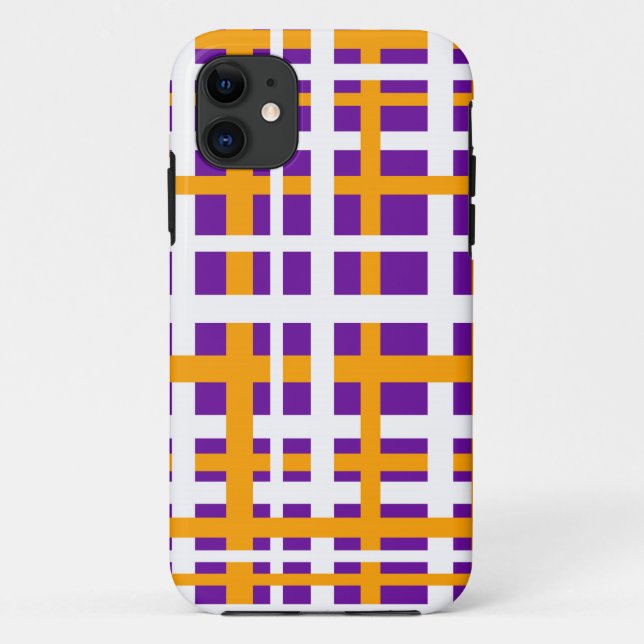 Purple & Orange Interlocking Stripes Case-Mate iPhone Case (Back)
