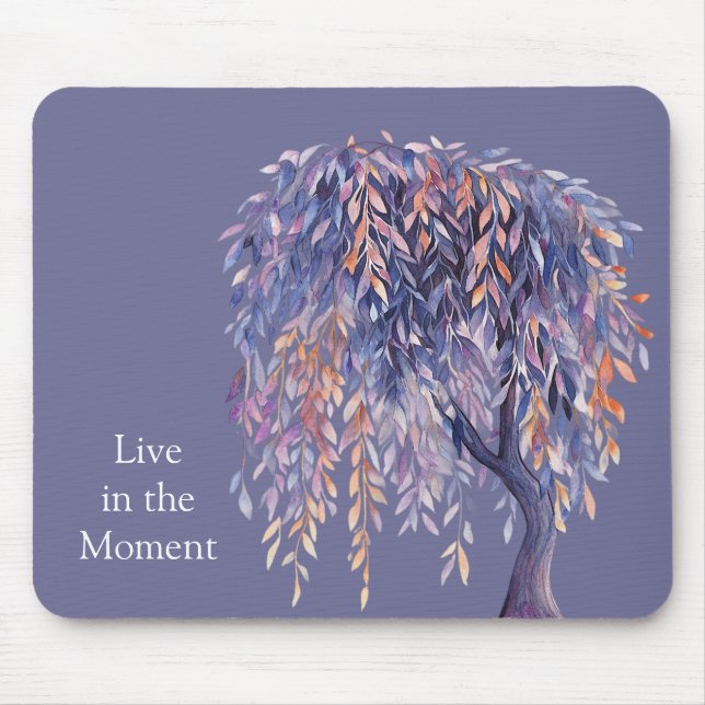 Purple Orange Leaves Tree Mouse Pad (Front)