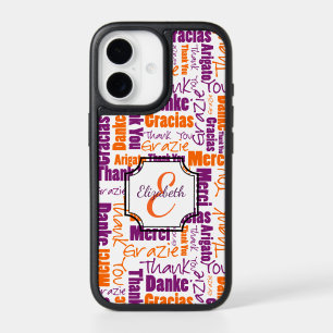 Purple Orange Multilingual Thank You Personalised