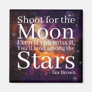 Purple Orange Nebula Inspirational Quote Magnet