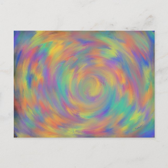 purple orange optical illusion spiral abstract art postcard (Front)
