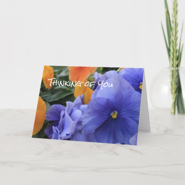 Purple & Orange Pansies w/ Green Floral Photo 4810 Card (Front)