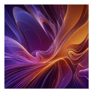 Purple orange radiant poster