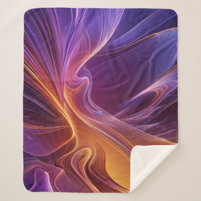 Purple orange radiant sherpa blanket (Front)