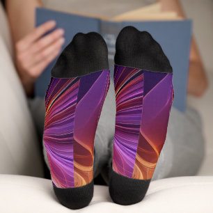 Purple orange radiant socks