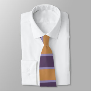 Purple Orange Stripes Pattern Tie
