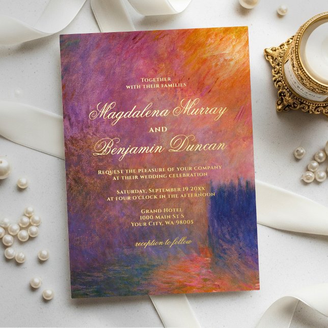 Purple & Orange Sunset Sky Monet Fine Art Wedding (Creator Uploaded)