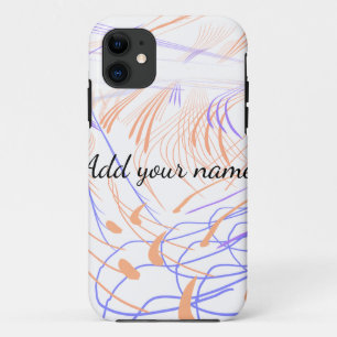 Purple orange watercolor abstract add name text th Case-Mate iPhone case