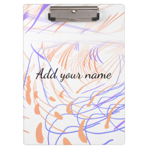 Purple orange watercolor abstract add name text th clipboard