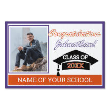 Purple Orange White Black Congratulations Grad