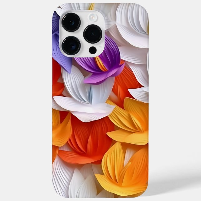 PURPLE ORANGE WHITE YELLOW 3-D LOOK CROCUS Case-Mate iPhone CASE (Back)