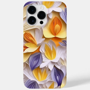 PURPLE ORANGE WHITE YELLOW 3-D LOOK CROCUS Case-Mate iPhone 14 PRO MAX CASE
