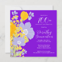 Purple Orange Yellow Wildflowers 100th Birthday