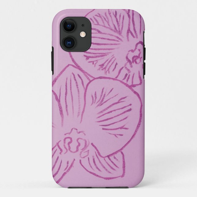 Purple Orchid Abstract Art Case-Mate iPhone Case (Back)