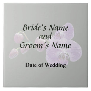 Purple Orchid and Buds Wedding Products Tile