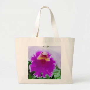 purple orchid and hosta blooms large tote bag