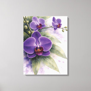 Purple Orchid Botanical Canvas Print