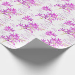 Purple orchid botanical flower watercolor wedding wrapping paper<br><div class="desc">Purple orchid watercolor painted wedding couples personalised name. Part of the purple orchid flower wedding collection. Ideal to use for a wedding to wrap a special gift. Unique purple orchid flowers hand painted watercolor and design by Sarah Trett for www.mylittleedenweddings.com</div>