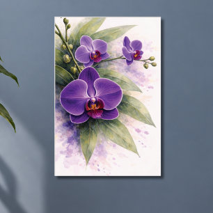 Purple Orchid Botanical Poster