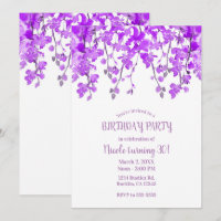 Purple Orchid Branches Floral Birthday Party