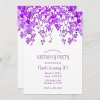 Purple Orchid Branches Floral Birthday Party