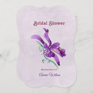 Purple Orchid Bridal Shower Invitation