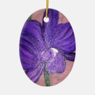 PURPLE ORCHID CERAMIC TREE DECORATION