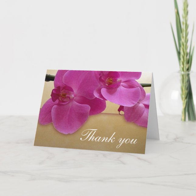 Purple Orchid Design Thank You Card (Front)