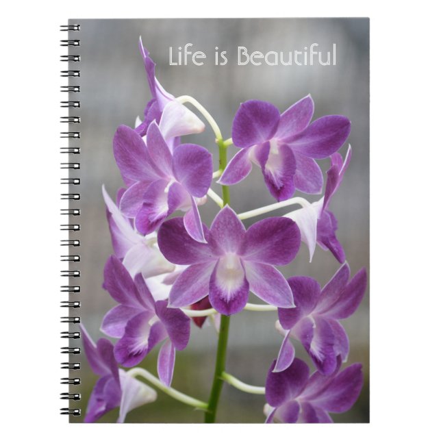 Purple Orchid Flowers Kauai Notebook (Front)