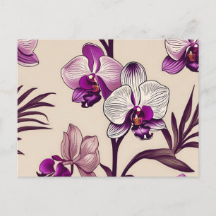Purple Orchid Flowers Postcard