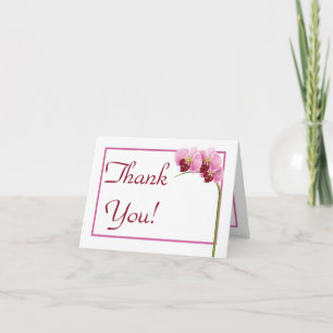 Purple Orchid Folded Wedding Thank You Card