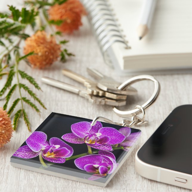 Purple orchid key ring (Front Right)