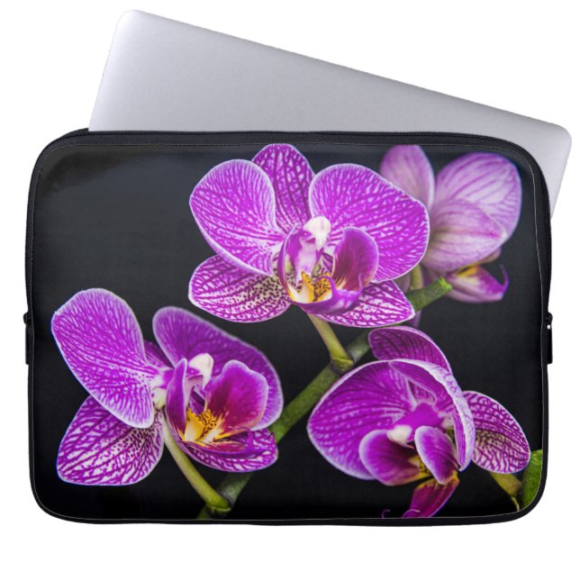 Purple orchid laptop sleeve (Front)