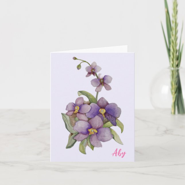 Purple Orchid Note Card (Front)