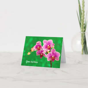 Purple Orchid on Green Greeting card