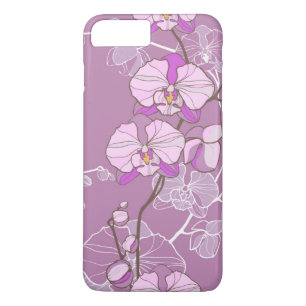 Purple Orchid Pattern iPhone 8 Plus/7 Plus Case